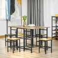 thumbnail image 2 of HOMCOM Industrial 5-Piece Folding Dining Table Set, Drop-Leaf Rectangular Kitchen Table with 4 Chairs for Dining Room, Rustic Brown, 2 of 10