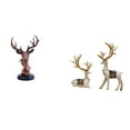 thumbnail image 1 of Figura de cabeza de ciervo,Adorno de cabeza de ciervo,estatua de animal decorativa,Estatua de alce y ciervo,Figuras de alce y ciervo,decoración del hogar,estatuas de resina,Estatua de, 1 of 8