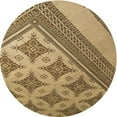 thumbnail image 1 of Ahgly Tapis Rond Lavable en Machine Intérieur Transitionnel Brun Selle, 4 Pieds Rond, 1 of 7