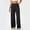 Black, variant on Women's Waffle Knit Sweatpants Elastic Waisted Straight Wide Leg Casual Yoga Pants Spring Fall Lightweight Breathable Joggers Black S