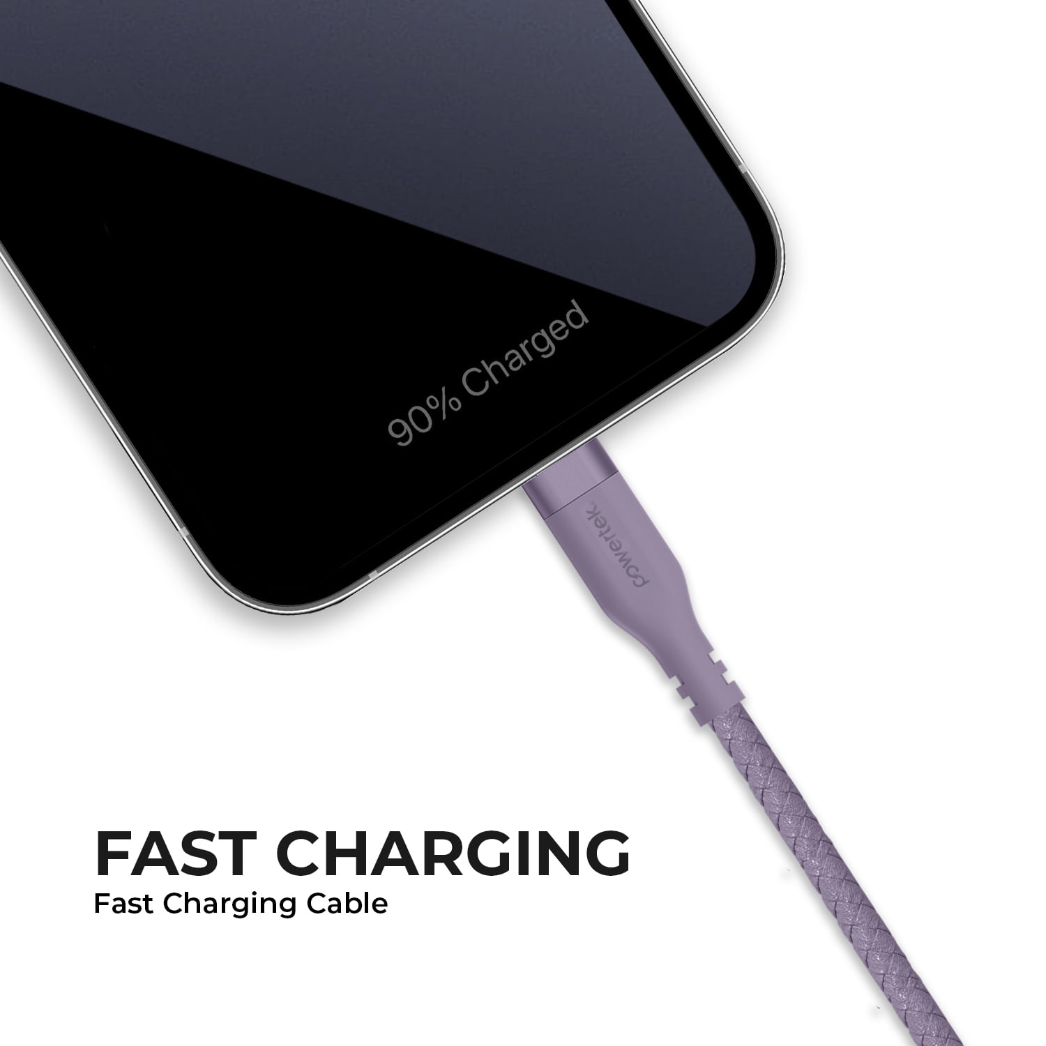 Liquipel Powertek USB-A to USB-C Woven Cable - Purple