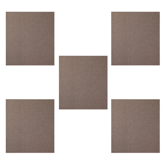 Furnish My Place Modern Indoor/Outdoor Commercial Solid Brown Rug, Modern Area Rug, Baby Nursery Mat, Pet-Friendly Carpet for Living Room, Playroom, Made in USA, 2' x 2' Square - Set of 5