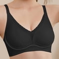 thumbnail image 4 of Gymayou Women Seamless Wireless T-Shirt Bra Deep V Neck Comfort Everyday Lingerie Adjustable Thin Strap Smooth Support Bralette No Underwire Soft Black L, 4 of 6