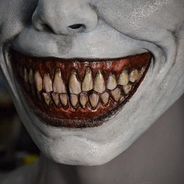 OPAHUTER Máscara De Demonio Sonriente De Látex Realista Para Halloween – Terrorífica Y Transpirable Para Fiestas De Disfraces