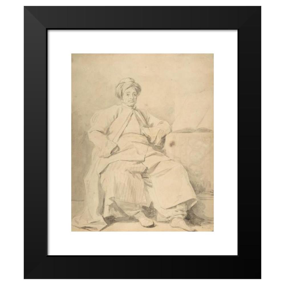 Jean-Honoré Fragonard 20x24 Black Modern Framed Museum Art Print Titled - The Sultan (1774)