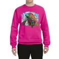 thumbnail image 2 of Wild Bobby Rainbow Painted Manatee Dean Russo Design Animal Lover Unisex Crewneck Sweatshirt, Fuschia, 3X-Large, 2 of 6