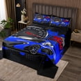 thumbnail image 2 of Erosebridal Racing Car Coverlet Set King,Geometric Honeycomb Bedding Set,Extreme Sports Decor,Ultra Soft,3 Pieces, 2 of 5