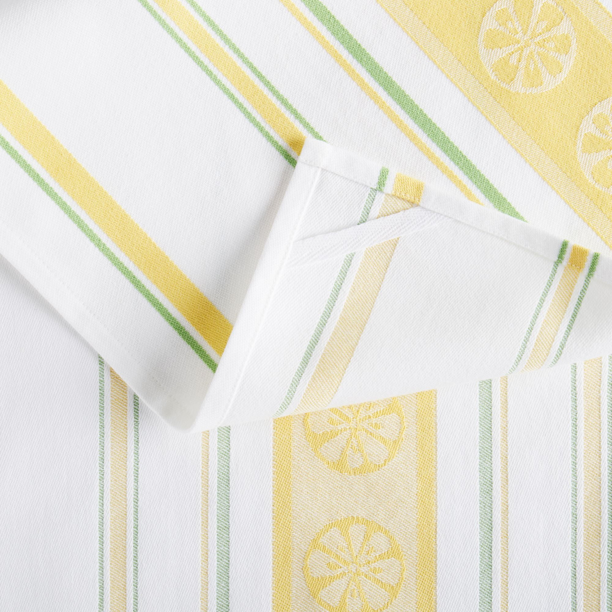 Lemon and Stripe Organic Cotton Dish Towels, Set of 3