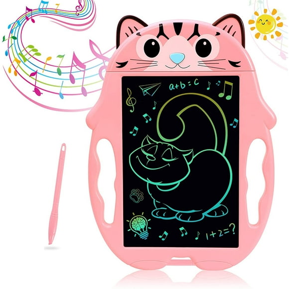 LCD Writing Tablet for Kids, Colorful Drawings Writing Board, 8.5 inches Reusable Doodle Pads for Kids Age 3-5 Toddlers(Pink)