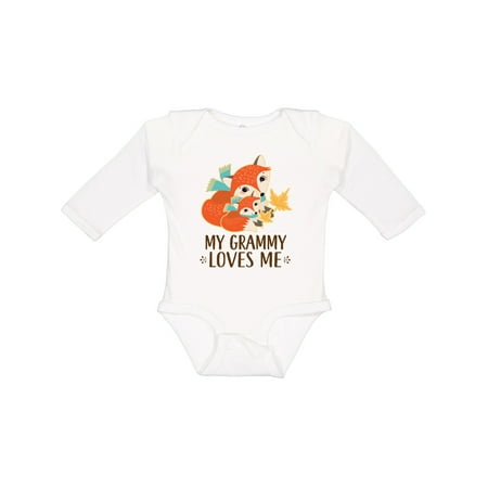 

Inktastic My Grammy Loves Me Fox Gift Baby Boy or Baby Girl Long Sleeve Bodysuit
