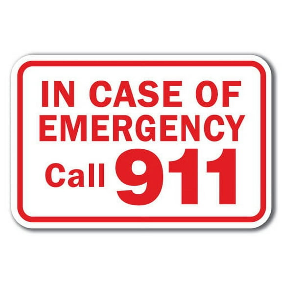 In Case Of Emergency Call 911 Sign 12" x 18" Heavy Gauge Aluminum Signs