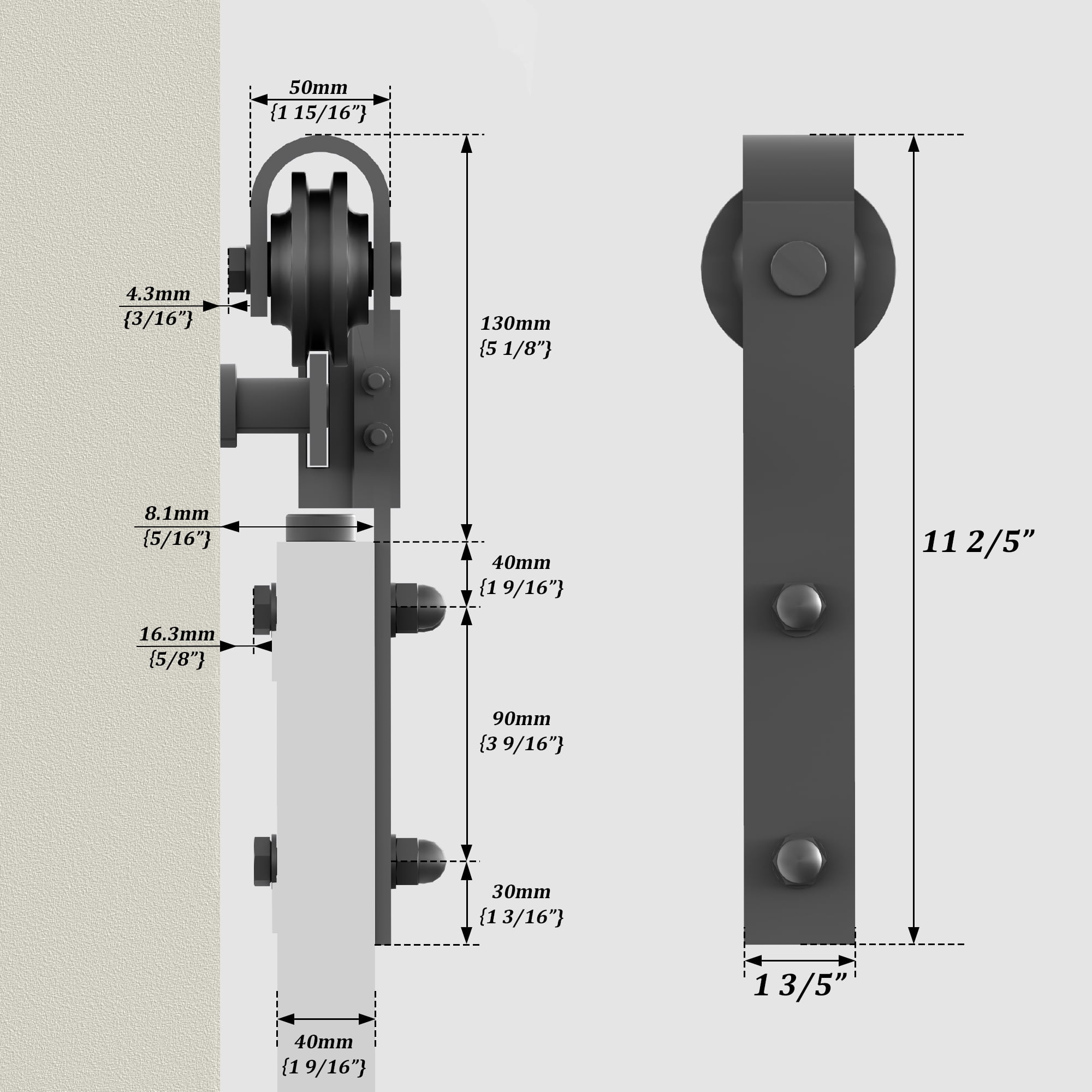 Miniyam 34 in. x 84 in MDF White H-Shaped Barn Door with Hardware