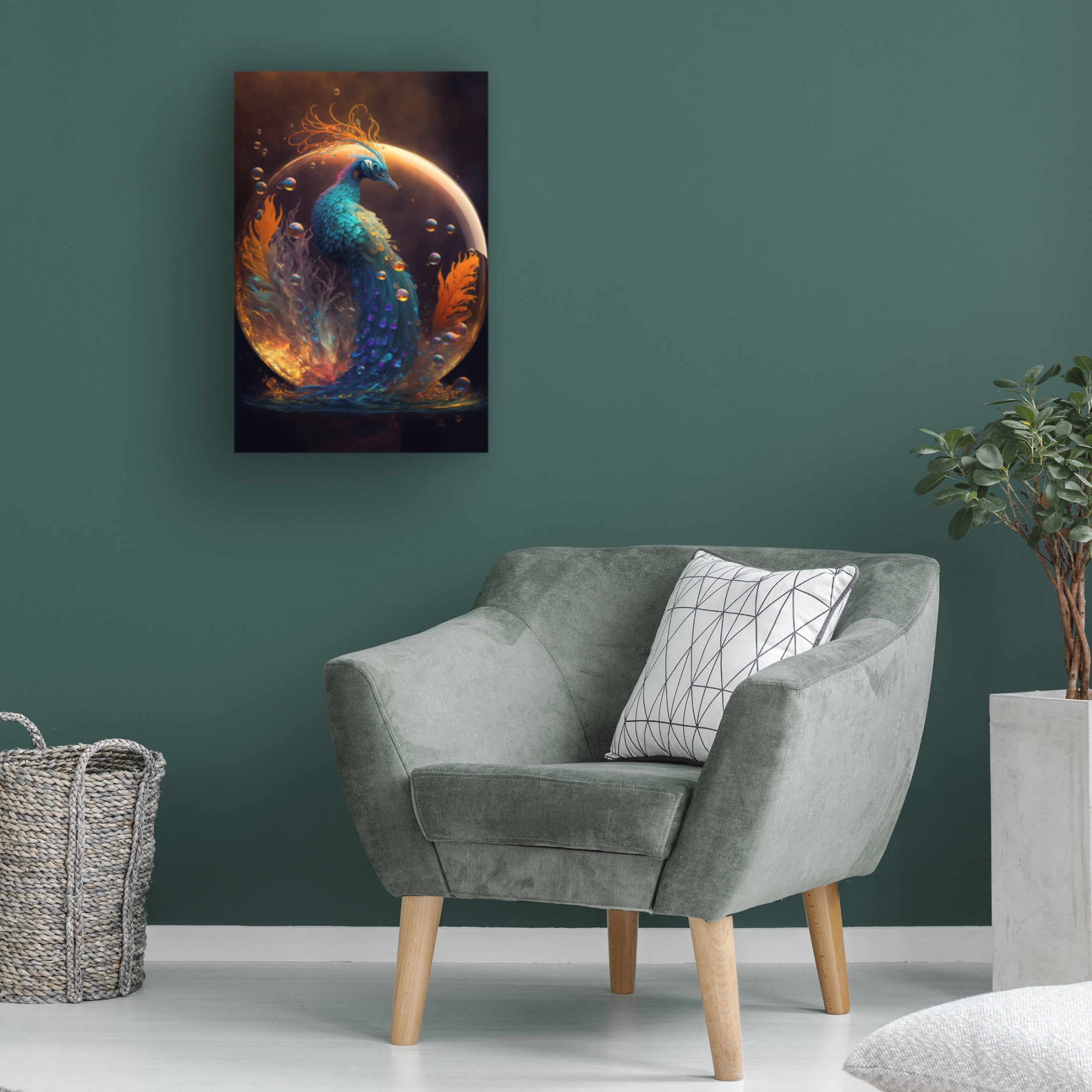 Canvas Wall Art - Ray Heere 'Proud Peacocks 27' Wall Art for Living Room, Bedroom, or Office Décor by Trademark Fine Art - 12 x 19 Inches