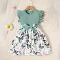 thumbnail image 2 of Robe d'Été pour Fille, Robe Tricotée Sans Manches pour Tout-Petit avec Imprimé Papillon, Robe Décontractée à Col Rond Longueur Genou pour Enfants, Tenue Quotidienne et Jeu, 2 of 7