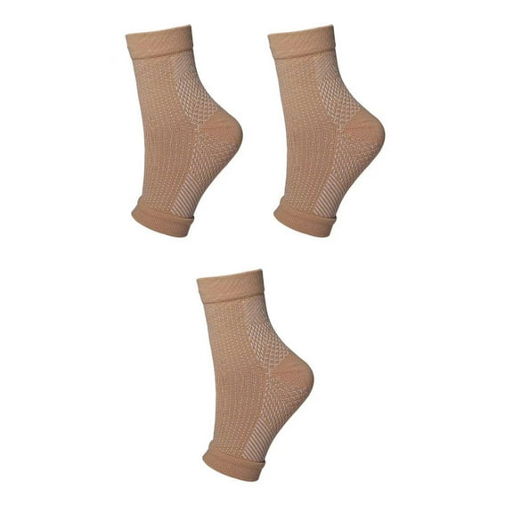 AUQ 3Pcs Compression Socks,Elastic Fabric Mens Compression Socks,Focused Ankle Support Suitable for Various Sports Scenarios Knee High Socks,Yellow and White