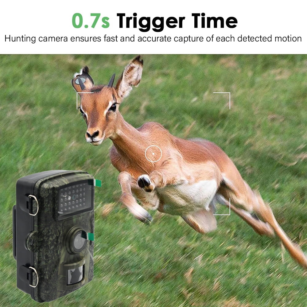 Trail Camera with 32G Memory Card, 48MP Game Camera with Night Vision, Motion Activated 130°Wide-Angle, Waterproof Hunting Camera for Wildlife Monitoring