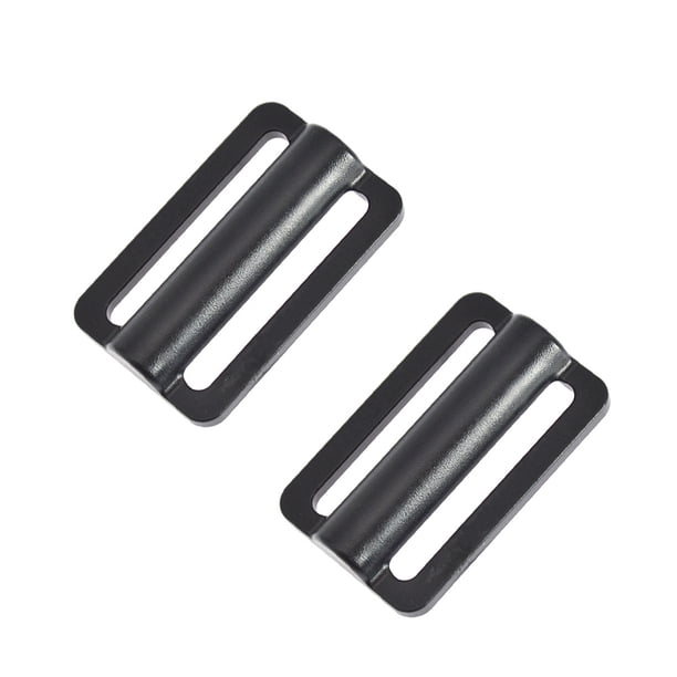 Mantenga el buceo 2 piezas de acero plástico liso buceo lateral de buceo botón ajustable botón deslizante bloqueo para correa de cuerda correas correas Methold OD003084-00