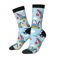 thumbnail image 1 of Balery Building Truck Calcetas Largas con Estampado para Hombre y Mujer – Suaves y Transpirables, Talla Única (US 5-11), 1 of 6