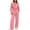 Pink, variant on Cameland Women 2 Piece Tracksuit Women Fall Winter Solid Collared Long Sleeve Shirt Adjustable Waist Pants Two Piece Set Pink M