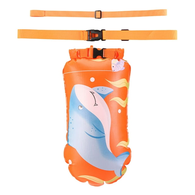 Almencla Inflatable Swim Buoy, Inflatable Buoy Float Waterproof Bag, Ultralight Swimming Orange 45cmx28cm