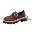 thumbnail image 6 of Vibrex Womens Platform Loafers Women's Loafers with Metal Buckle Platform Sole Burgundy Black Comfort Slip On Shoes Women's Shoes,Size:9.5, 6 of 9