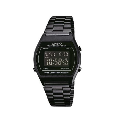 CASIO - Casio Retro Illuminator Digital Black Stainless Steel 50M B640WB-1B Watch - Walmart.com