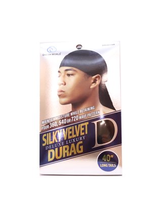 Dream Du-Rag Deluxe Smooth & Thick (3 Pack, Black)