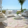 thumbnail image 6 of Addison Rugs Chantille Indoor/Outdoor Transitional Floral Pink Washable Round Rug, 8' x 8', 6 of 6