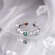 thumbnail image 1 of Anillos de corazón coloridos de Plata de Ley 925 originales para mujer, anillo de compromiso de boda, anillo de plata con diamantes para mujer, joyería fina, 1 of 2