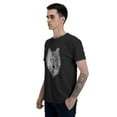 thumbnail image 4 of Floral Wolf T-Shirt for Men Cotton 100% Summer Tops Women Fashion Casual Short Sleeves Round Collar Short-Sleeve Couple Top Tees, 4 of 6