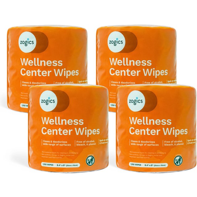 Toallitas de limpieza Zogics Wellness Center, 4600 unidades, 4 rollos