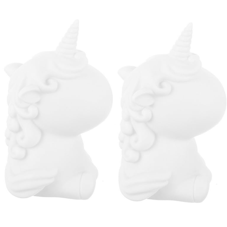 6pcs DIY Painting Unicorn Crafts Unfinished Blank Paintable Unicorn Figurines for Children