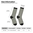 thumbnail image 2 of Cauagu Black And White Thick Stripes Print Crew Socks for Women and Men,Adult Athletic Running Socks 1-Pair Sports Socks Work Gear Socks with Moisture Wicking, 2 of 6