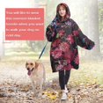 thumbnail image 4 of Wearable Oversized Blanket,Pioneer Flower Floral Print Pattern Wearable Blanket Hoodie for Adults,Cozy Hooded Blankets with Super Pockets,Super Warm Fuzzy Pullover for Women & Men, 4 of 6