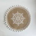 thumbnail image 4 of Fymlhomi Woven coaster Nordic placemat cotton linen table heat mat shooting props Round jute decorative mat--Diameter: 15inches/38cm, 4 of 5