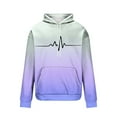 thumbnail image 2 of Txeol Men's Graphic Hoodie Sweatshirt Gradient Color Long Sleeve Hooded Pullover Casual Athletic Drawstring Hoodies,Purple,XXL, 2 of 6