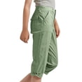 thumbnail image 4 of Ohufall Capri Pants for Boys Girls 4-15 Years, Lightweight Loose Outdoor Camping Hiking Cargo Capris Kids Solid Casual Stretch Jogger Cropped Pants with Pockets, 4 of 8