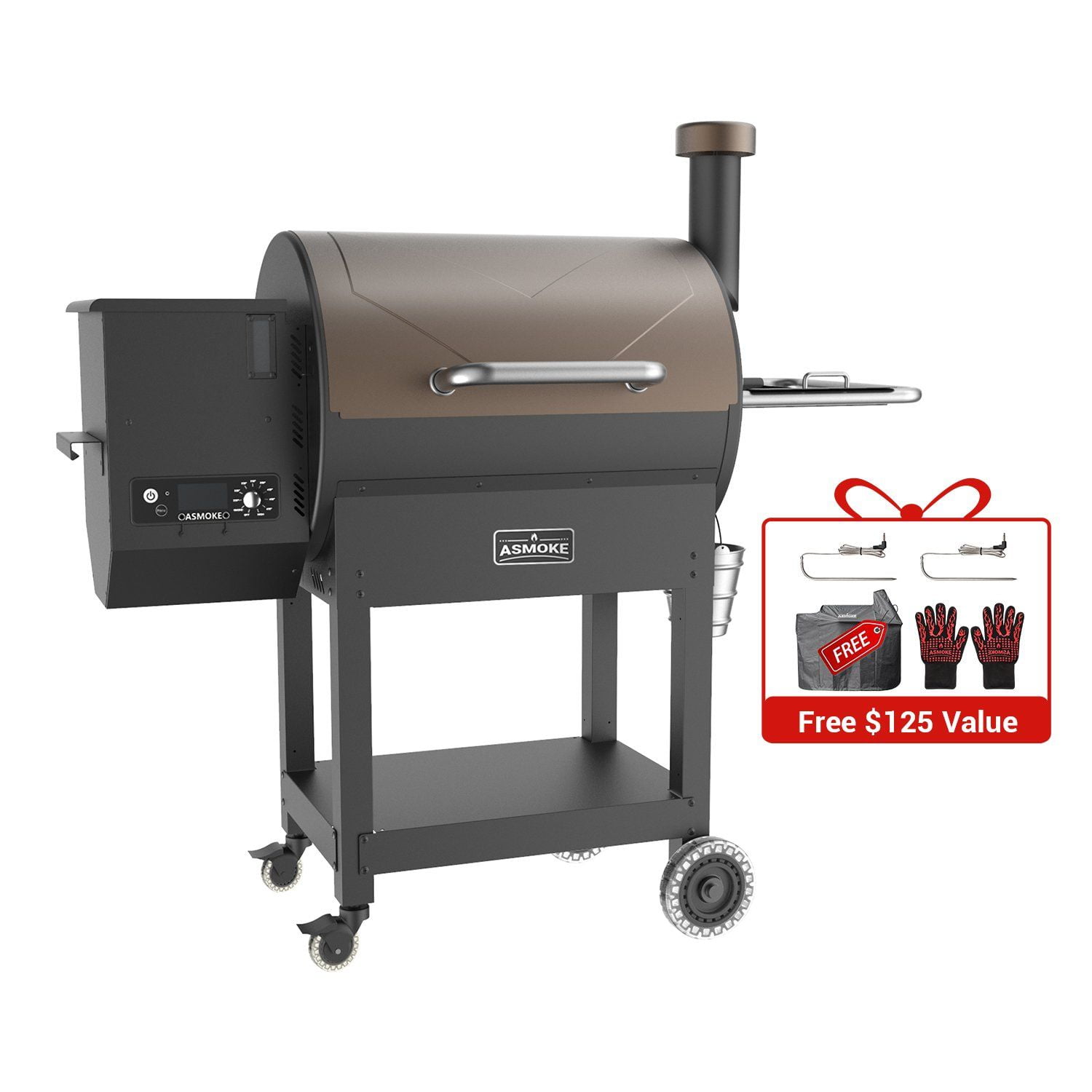 ASMOKE Wood Pellet Grill 8 in 1 Pellet Smoker Grill AS660 700 Square