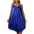 thumbnail image 5 of Wancir Women's Summer Nightdress Silk-Like Short Sleeve & Mid-Calf Length, 5 of 7