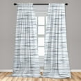thumbnail image 5 of Ambesonne Harbour Stripe Curtains, Abstract Ocean, Pair of 28"x63", Pale Slate Blue White, 5 of 5