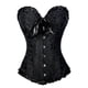 thumbnail image 2 of Mujeres Corset Deshuesado Overbust Gothic Cintura para Navidad y fiestas XL XL negro Macarena Corsé con ribete de encaje floral, 2 of 8