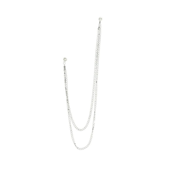 Juliy European and American Mens Long-chain Brooch, Personalized Hollow Rhinestone Decorative Pin, Lapel Pin with Long-chain Suit Shirt Accessories