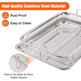 thumbnail image 3 of Asunby Air Fryer Basket for Oven, Stainless Steel Baking Sheet with Wire Rack, Nonstick Crisper Tray Air Fry Crispy Grill Pan Set for Fries/Bacon/Chicken Cooking Baking Cooling (12.8 x 9.6 inch), 3 of 10