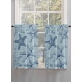 thumbnail image 5 of Navy Blue Starfish Bathroom Window Curtain, Coastal Ocean Summer Sea Nautical Light Filtering Coffee Kitchen Curtains, Bedroom Living Room Curtains 2 Panel 84"x54", 5 of 6