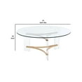 thumbnail image 6 of Hale 41 Inch Round Coffee Table Glass Top Acrylic Legs Clear Gold, 6 of 6