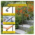 thumbnail image 3 of Wrought Iron Handrail for Steps - Single Post Grab Bar Support - Gray Outdoor Stair Railing for 1-2 Steps - Garden Porch Railing, 3 of 7
