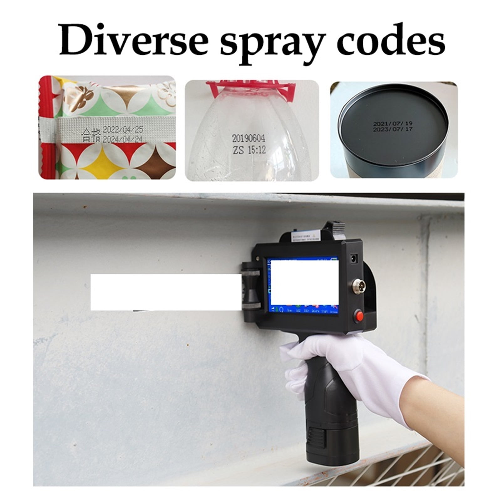 Portable Label Inkjet Printer Date Text Pattern Coding Machine Ink 12.7mm In Multiple Languages ,Widely Use
