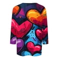 thumbnail image 4 of Valentines Tops Women, Heart Print T Shirt, Women 3/4 Sleeve Blouses Ladies Loose Casual Valentine's Day Printed Round Neck Three Quarter Sleeve T-Shirts Top, 4 of 5