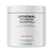 Codeage Liposomal Ovarian Inositol Powder, Myo & D-Chiro-Inositol, Folate, CoQ10 Phytosome, 5.2 oz