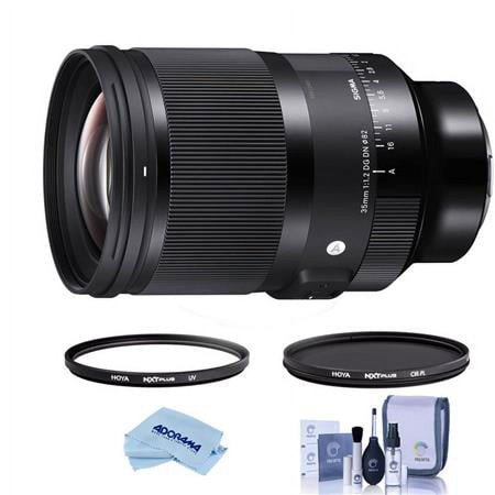 UPC: 0192223136151 | 35mm f/1.2 DG DN ART Lens for Sony E  Bundle with Hoya NXT Plus 82mm UV+CPL Filter Kit  Cleaning Kit  Cloth